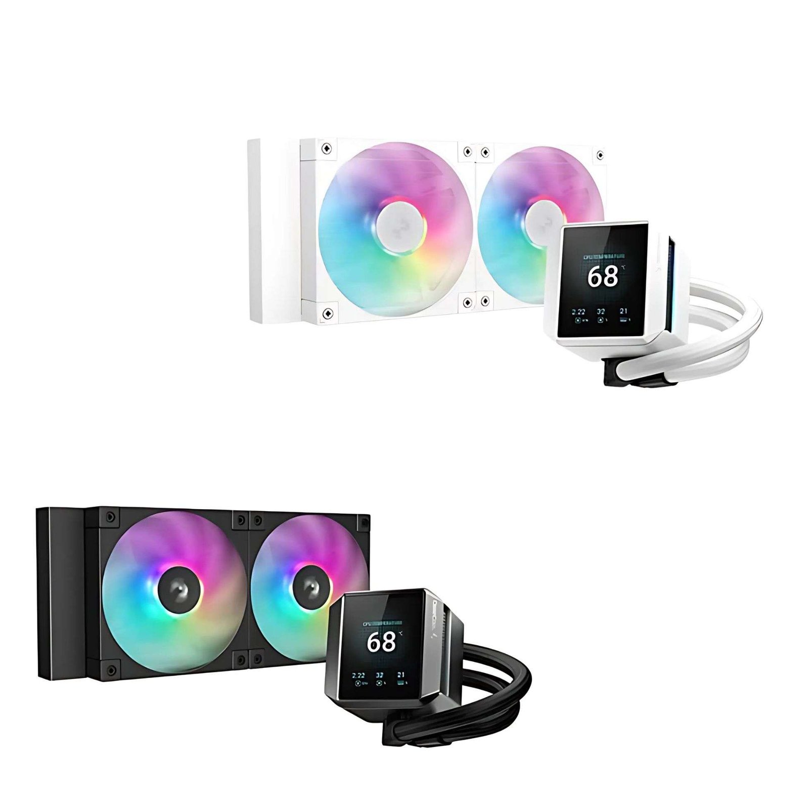 DeepCool Mystique 240 ARGB LCD Black & White High-Performance AIO Liquid CPU Cooler