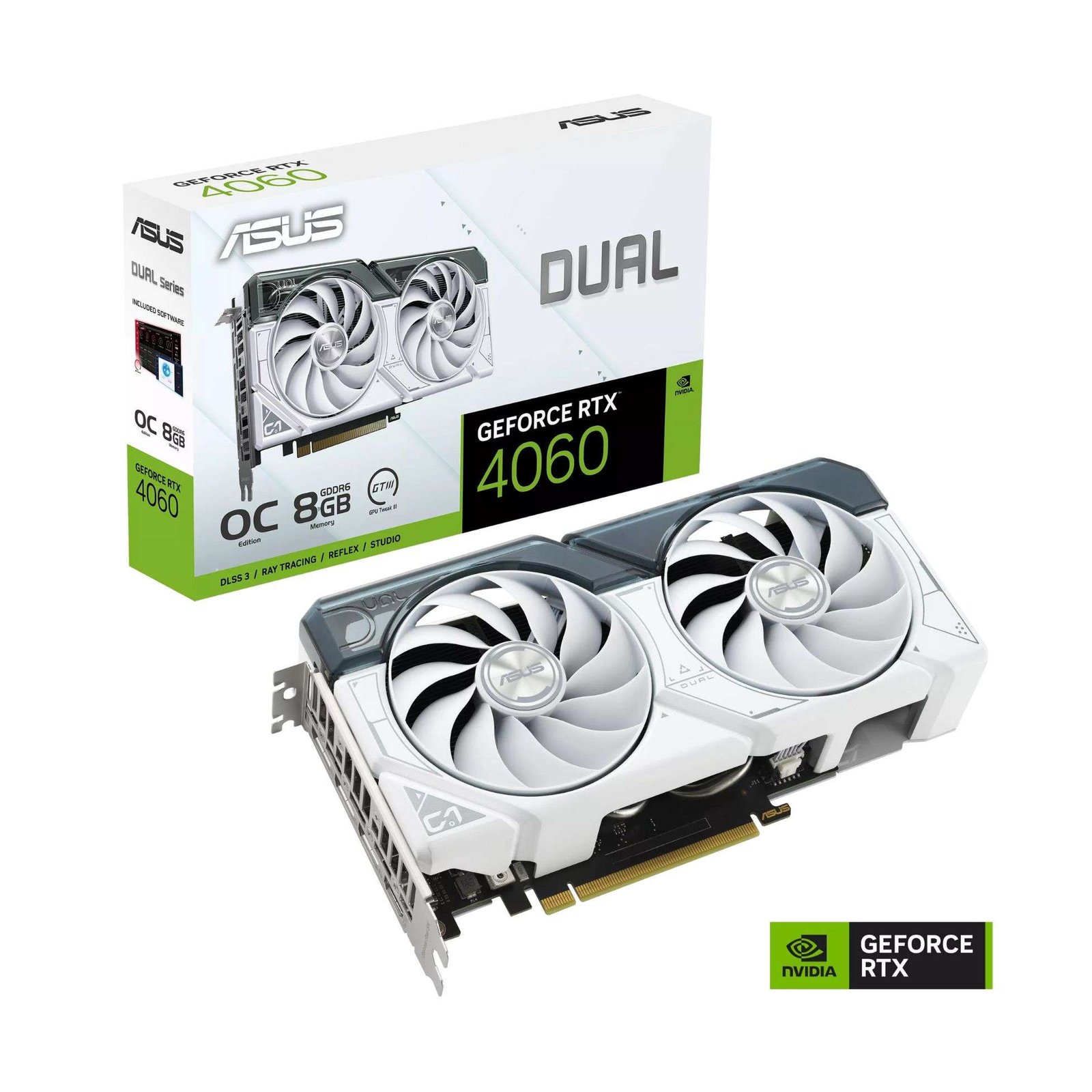 ASUS RTX 4060 DUAL WHITE 8GB Graphics Card 1