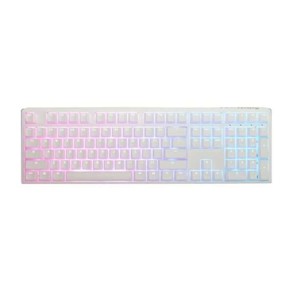 Ducky One 3 Classic White 100% Full-Size Keyboard – Arabic Layout, Cherry MX Blue Switches 1