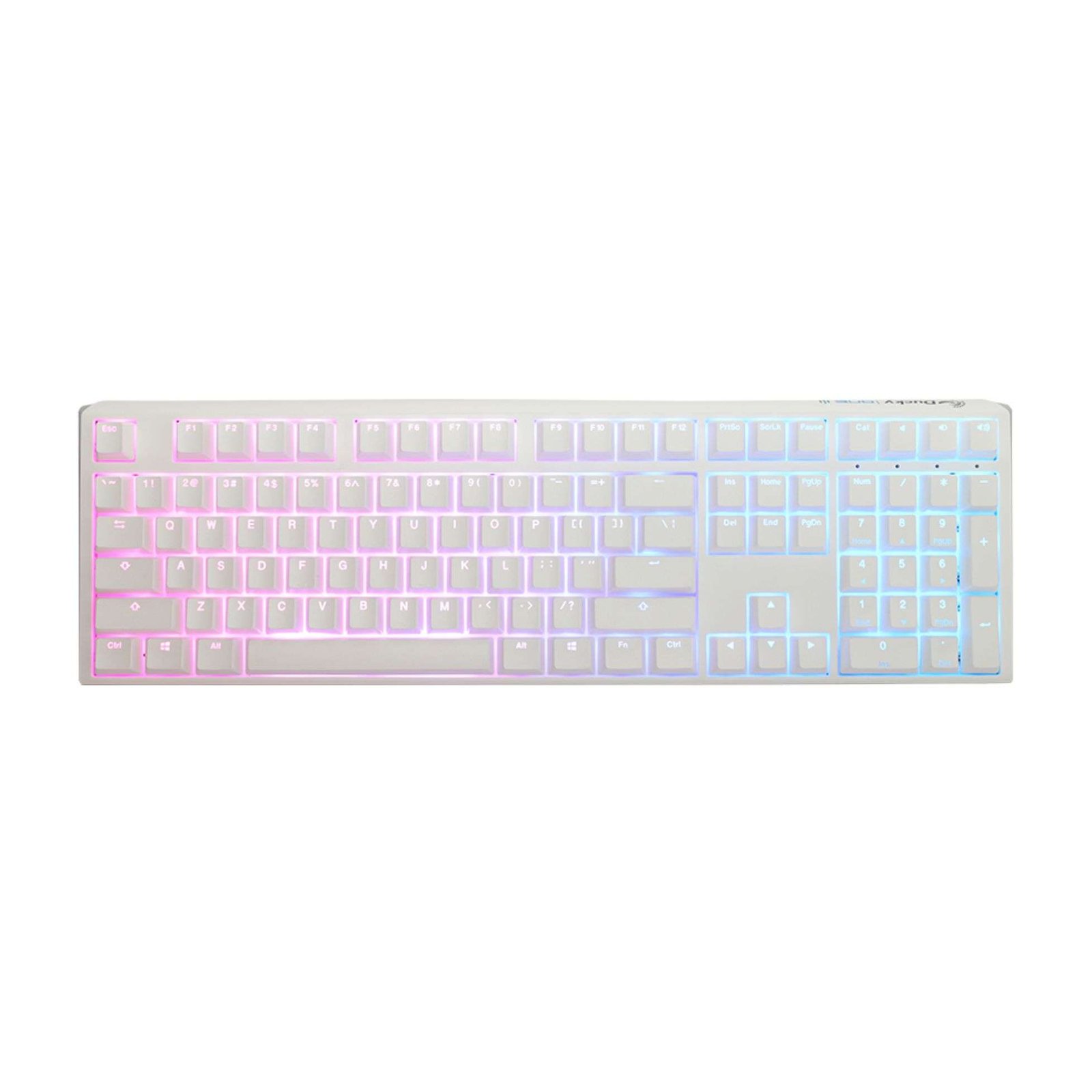 Ducky One 3 Classic White 100% Full-Size Keyboard – Arabic Layout, Cherry MX Blue Switches 1
