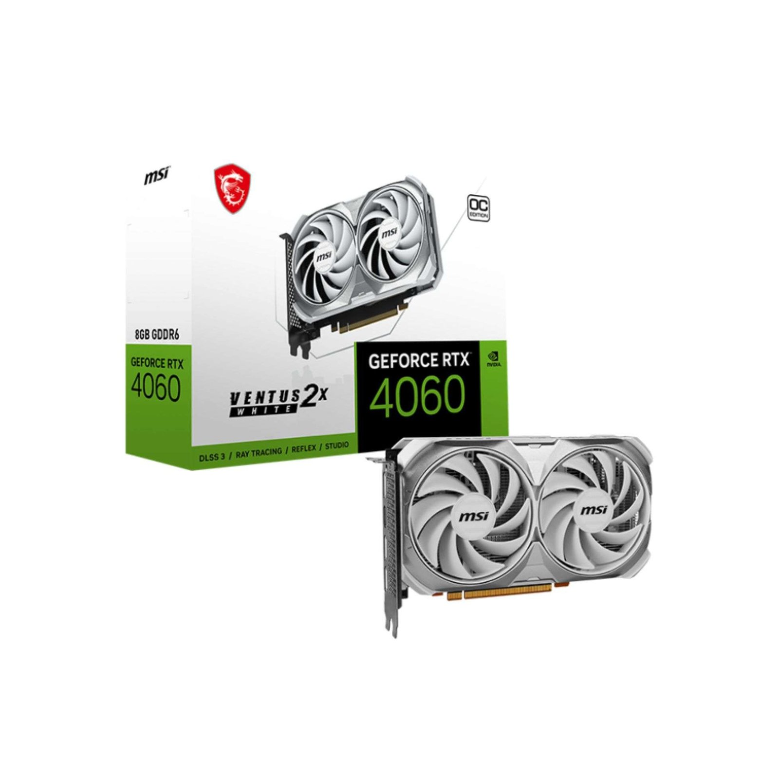 MSI GeForce RTX™ 4060 VENTUS 2X WHITE 8G OC Graphics Card 1
