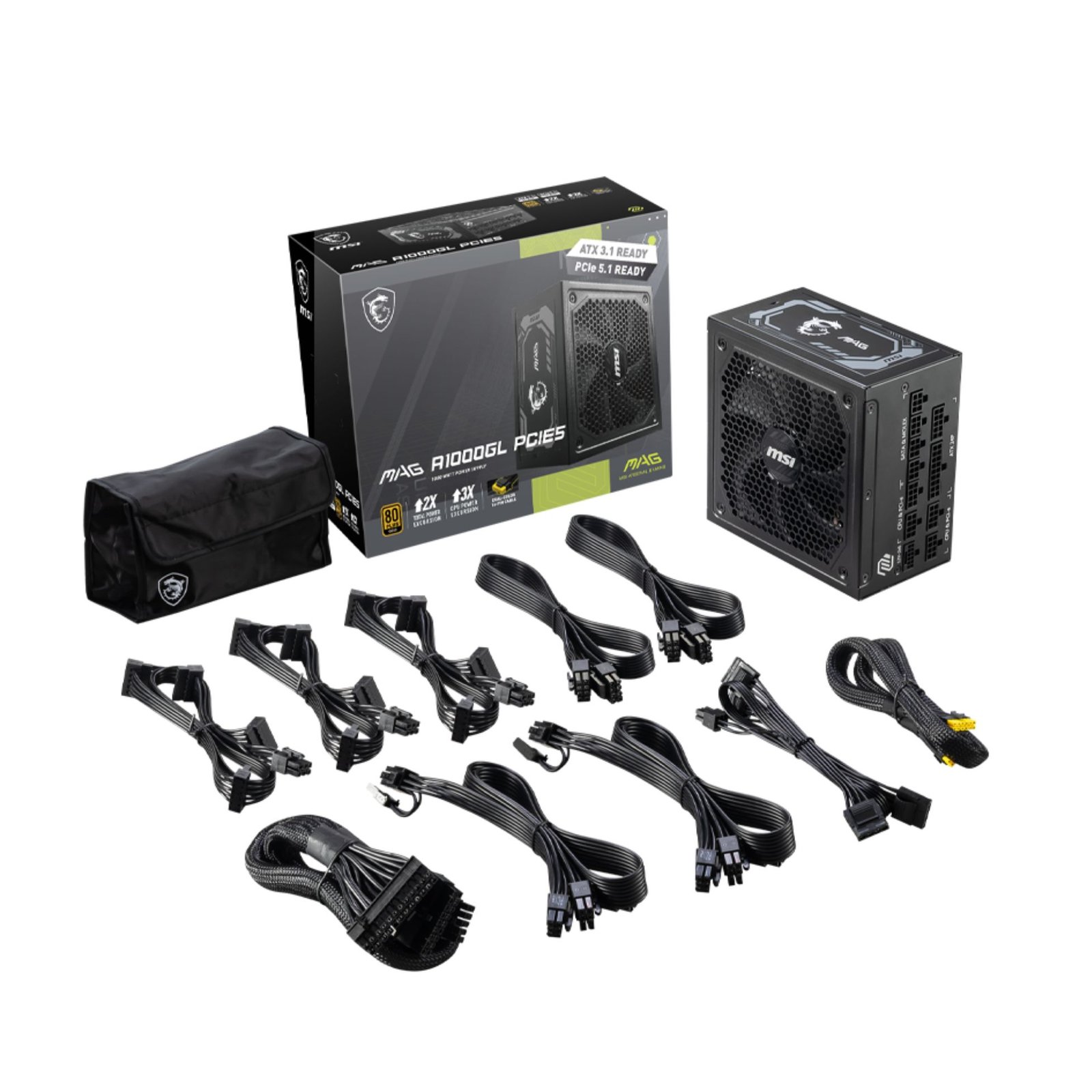 MSI MPG A1000G PCIE 5.0 1000W 80 PLUS Gold Fully Modular Power Supply Unit (PSU) 5