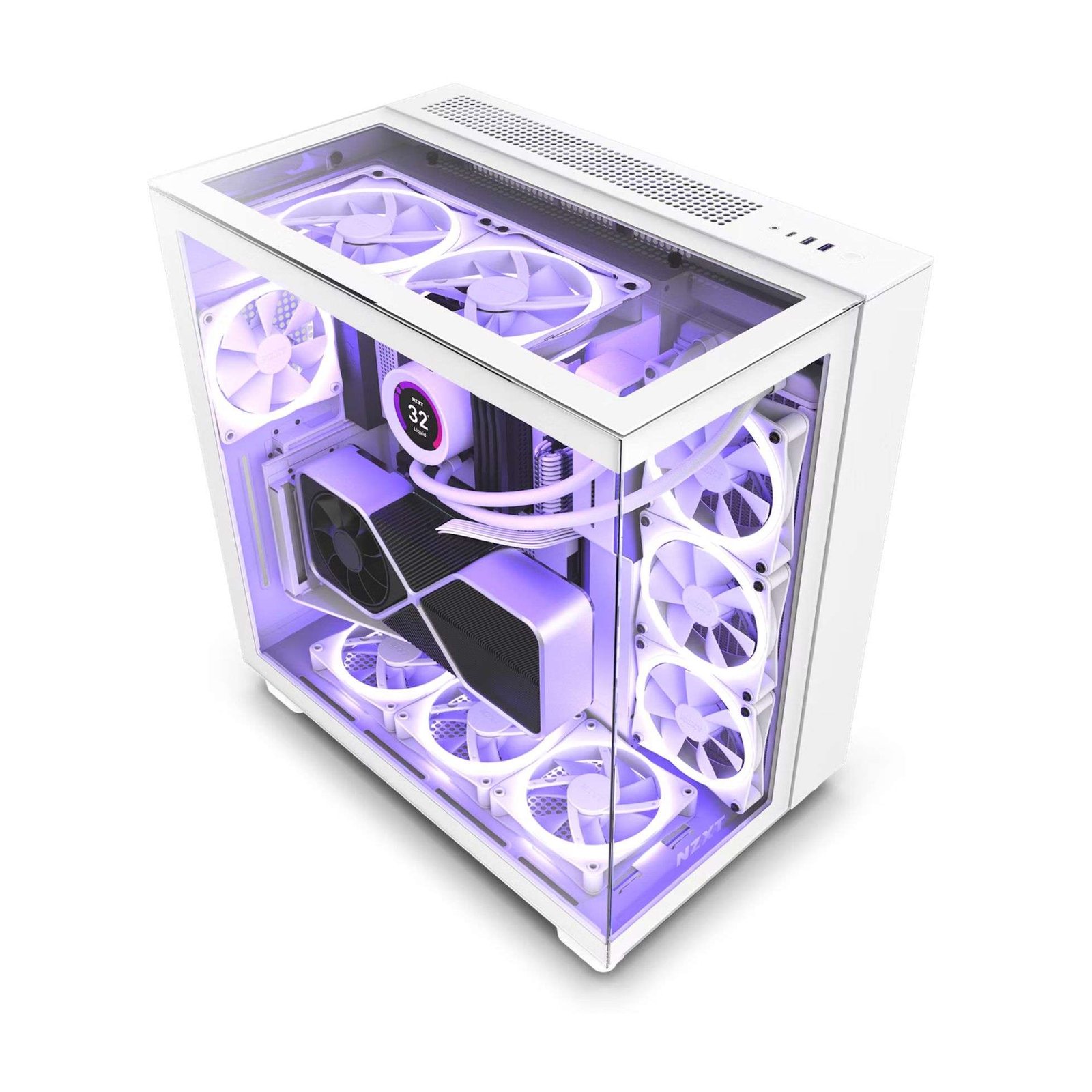 NZXT H9 Elite ATX Mid-Tower Case – Showcase Your Build with Style and Performance WHITE 1