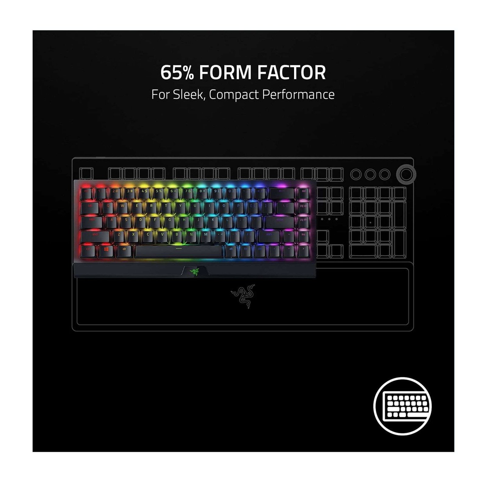 Razer BlackWidow V3 Mini HyperSpeed Phantom Edition – Green Switches 2
