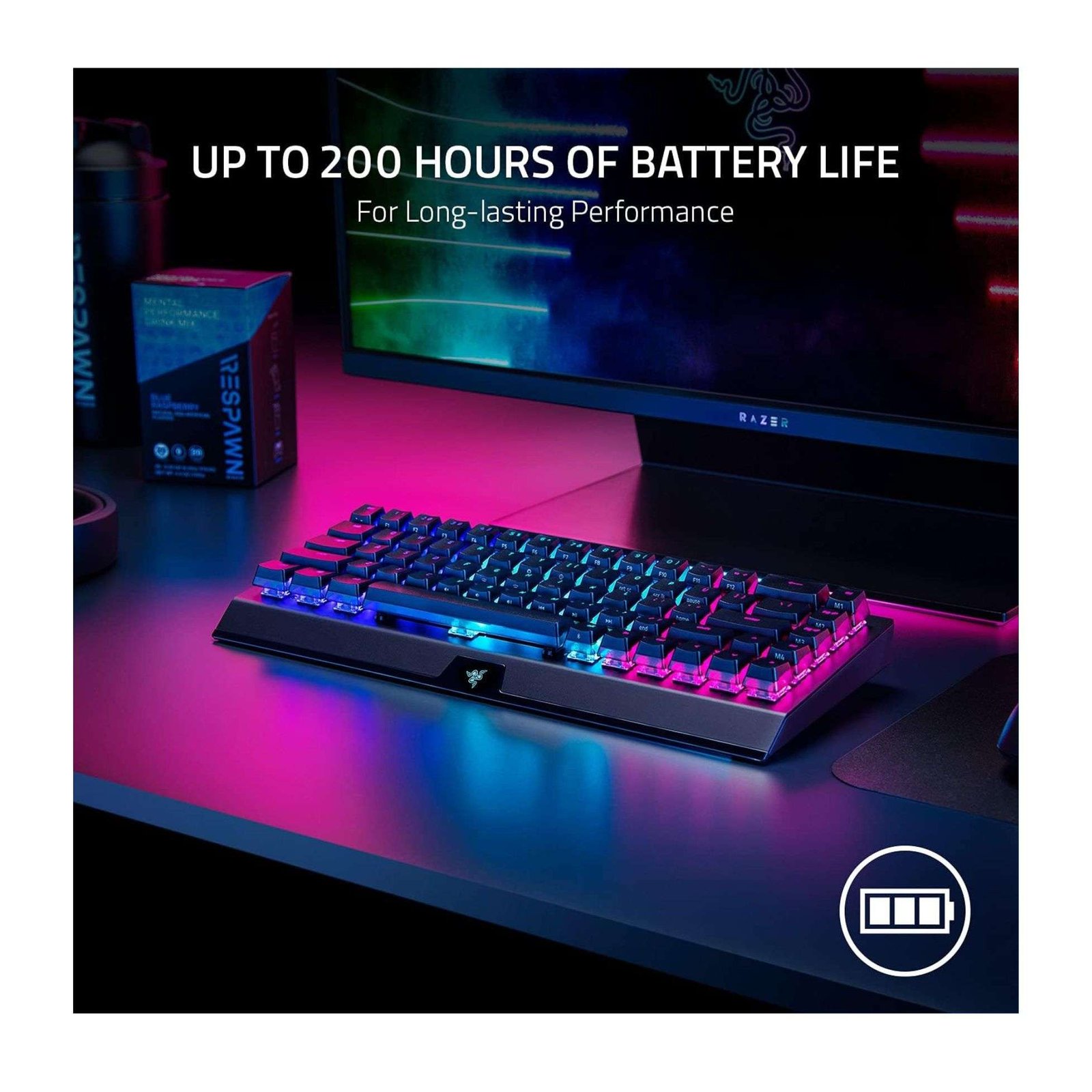 Razer BlackWidow V3 Mini HyperSpeed Phantom Edition – Green Switches 4