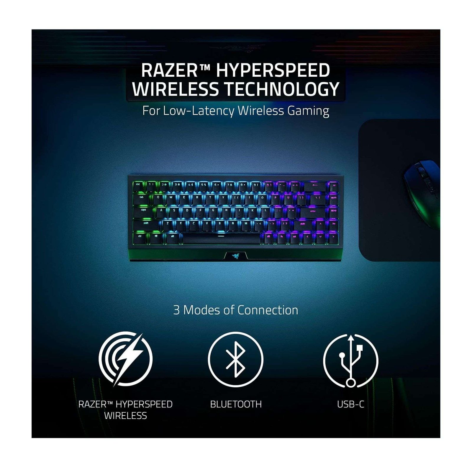 Razer BlackWidow V3 Mini HyperSpeed Phantom Edition – Green Switches 5