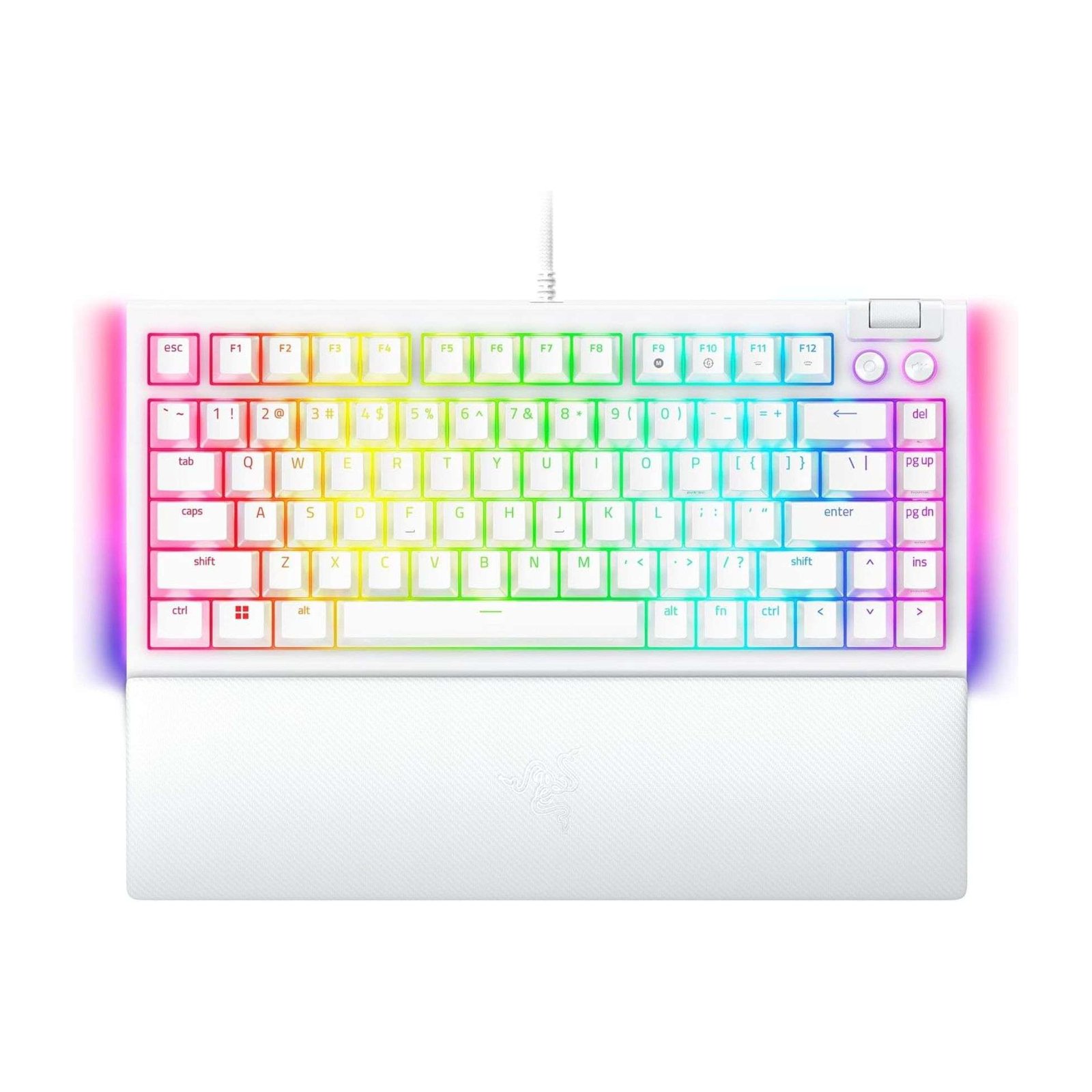 Razer BlackWidow V4 75% White Edition Mechanical Keyboard – Hot-Swappable Switches 1