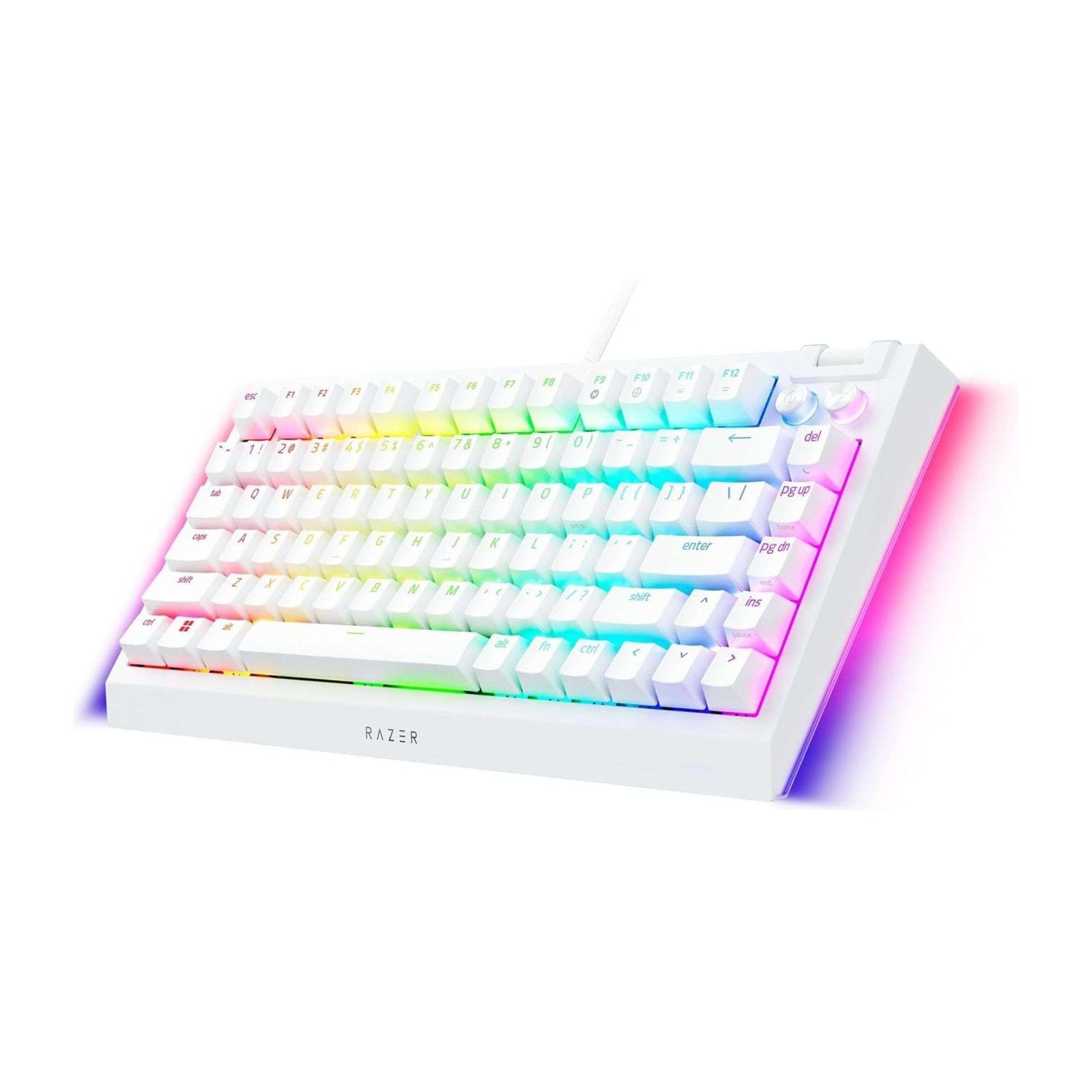 Razer BlackWidow V4 75% White Edition Mechanical Keyboard – Hot-Swappable Switches 2