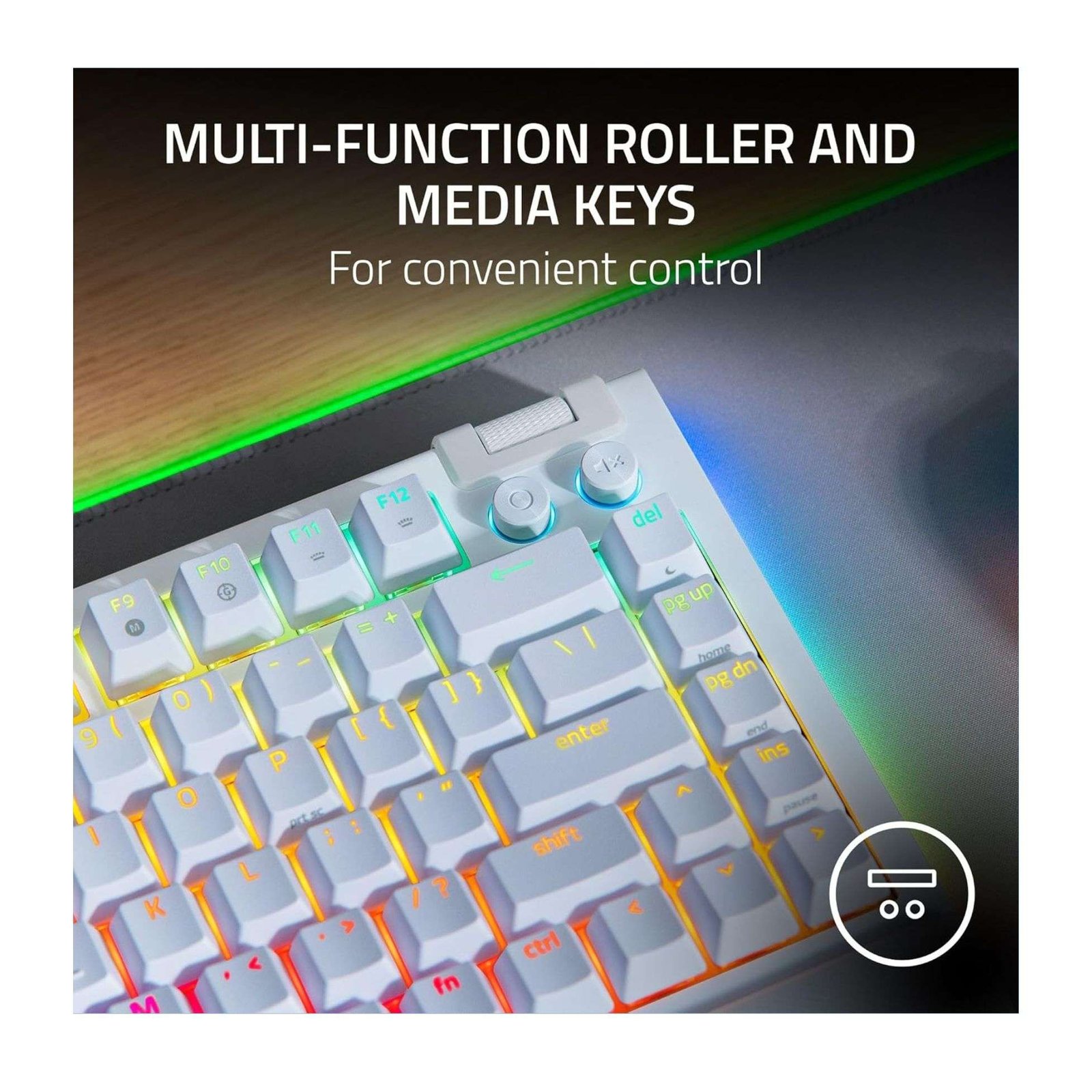 Razer BlackWidow V4 75% White Edition Mechanical Keyboard – Hot-Swappable Switches 4