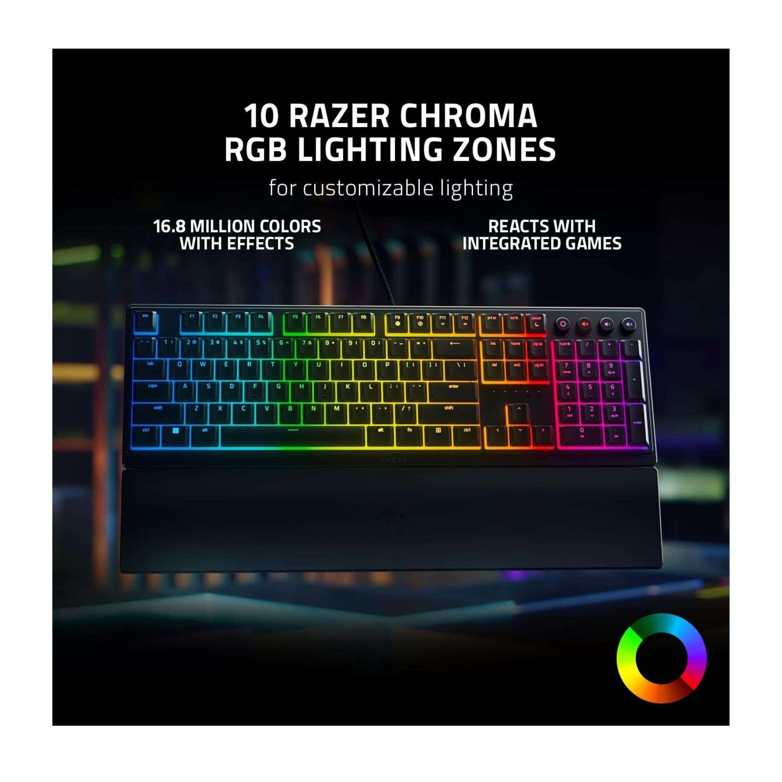 Razer Ornata V3 Gaming Keyboard – US Layout, Mecha-Membrane Switches, 10-Zone RGB Lighting 4