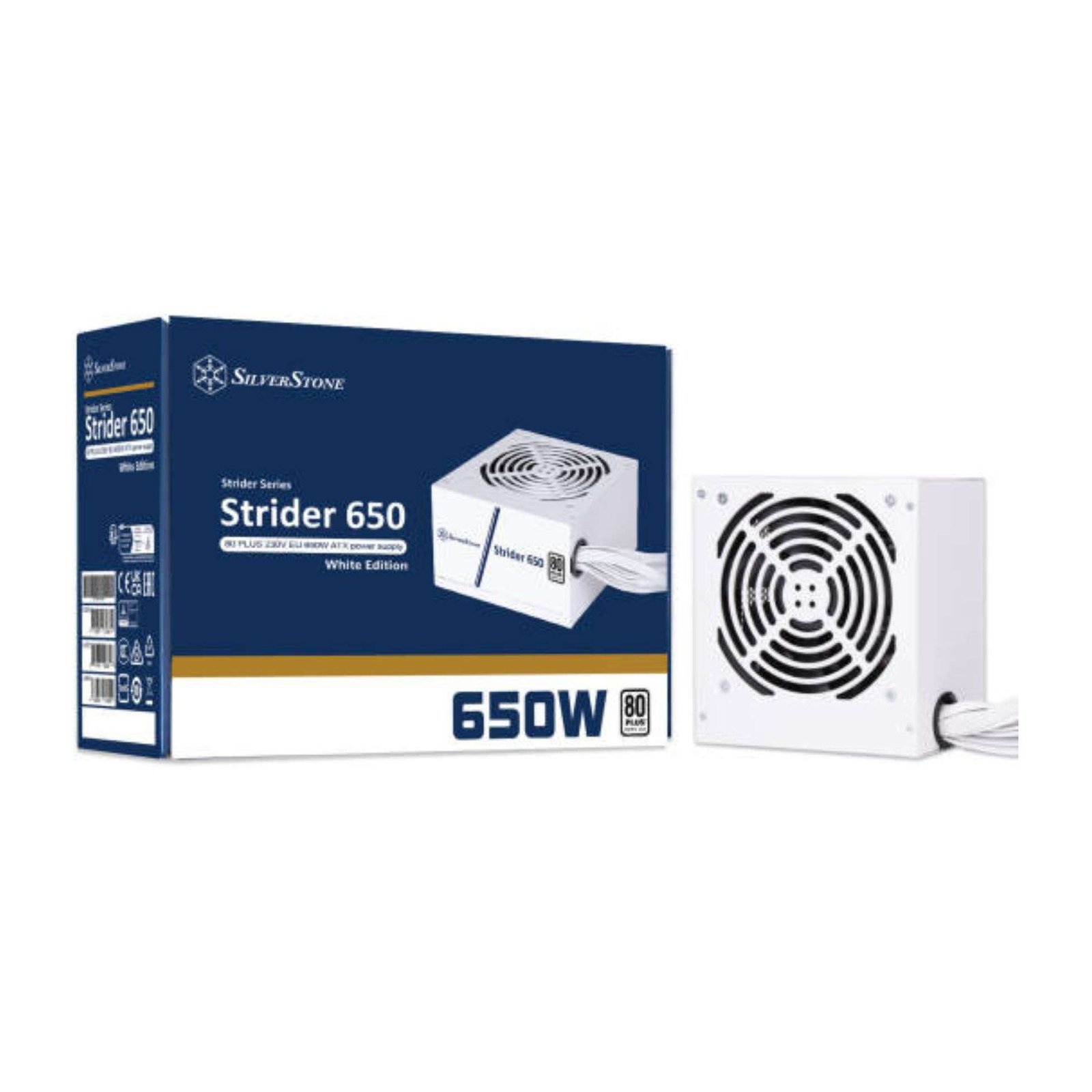 SilverStone Strider Essential SST-ST650-EF-WBW 650W Non-Modular Power Supply, 80 PLUS Certified, White 1