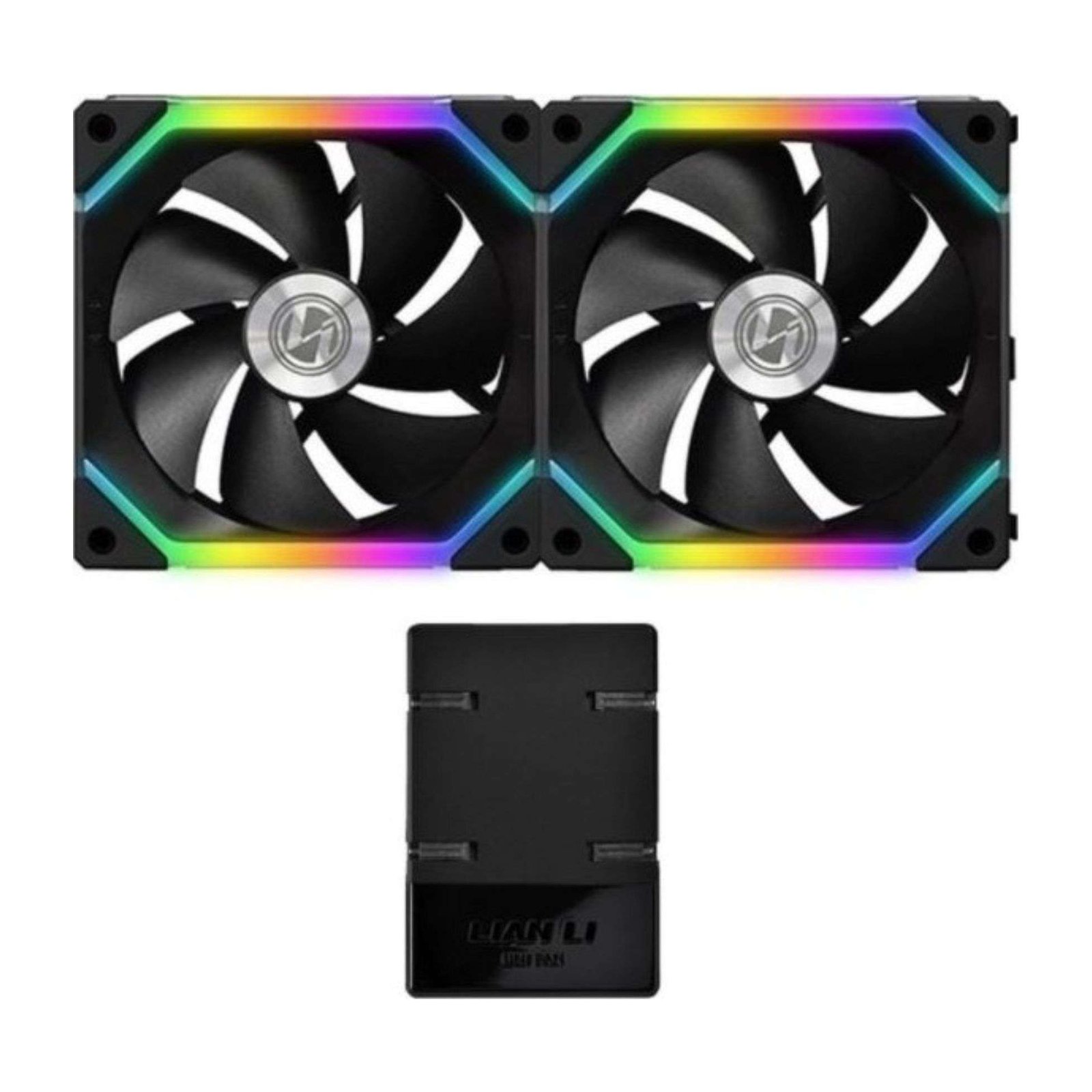 Lian Li UNI FAN SL140 Digital Addressable RGB 140mm Fan with Controller, Twin Pack - Black 2