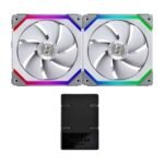 Lian Li UNI FAN SL140 Digital Addressable RGB 140mm Fan with Controller, Twin Pack - White 1