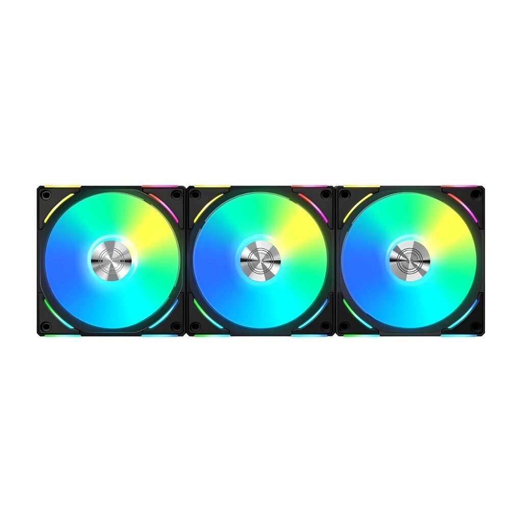 Lian Li UNI Fan AL120 V2 Black 3-Pack – Premium 120mm Fans with PBT+PC+Aluminum Build 1