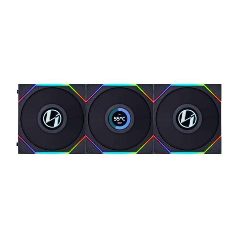 Lian Li Uni Fan TL120 Reverse Blade Case Fan, Black (Triple Pack with Controller) 1