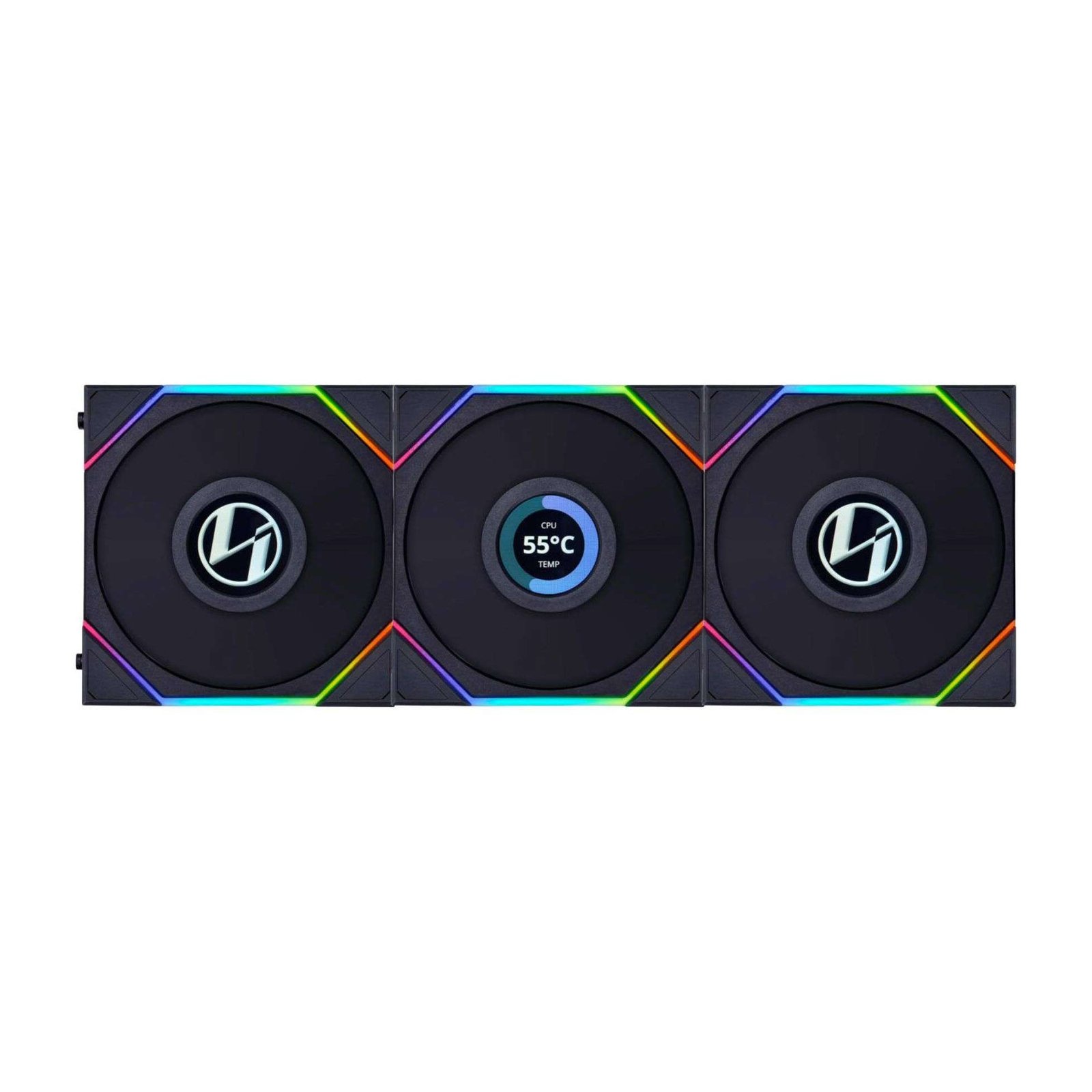 Lian Li Uni Fan TL120 Reverse Blade Case Fan, Black (Triple Pack with Controller) 1