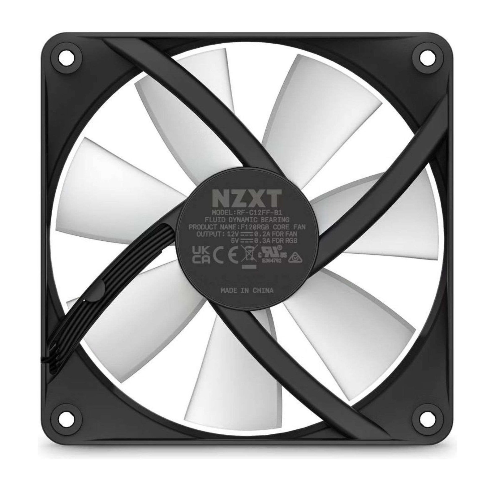 NZXT F120 RGB Core 120mm Hub-Mounted RGB Fan - Black 5