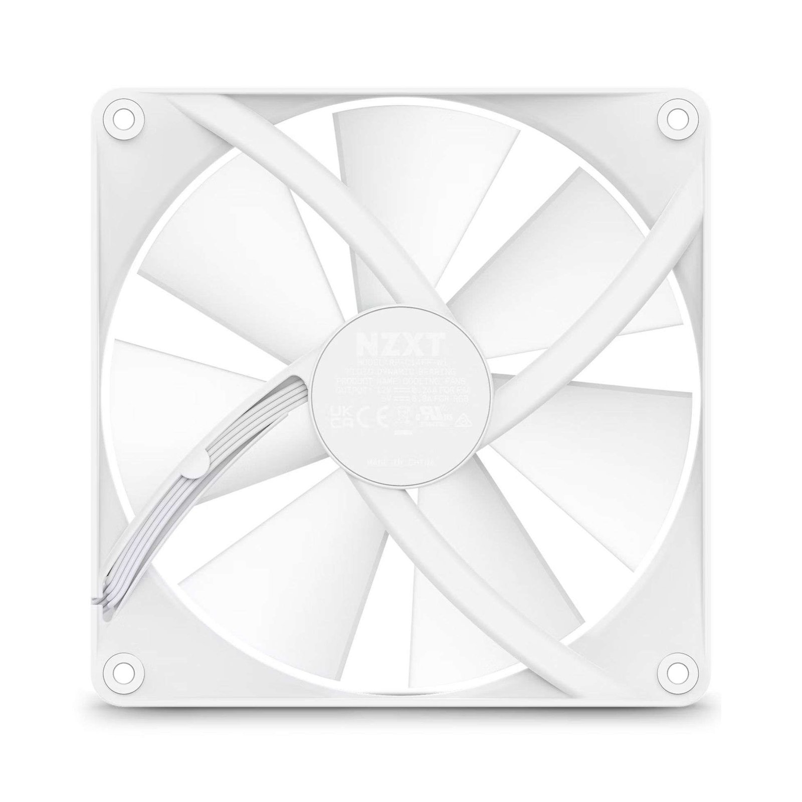 NZXT F120 RGB Core 120mm Hub-Mounted RGB Fan - White 4
