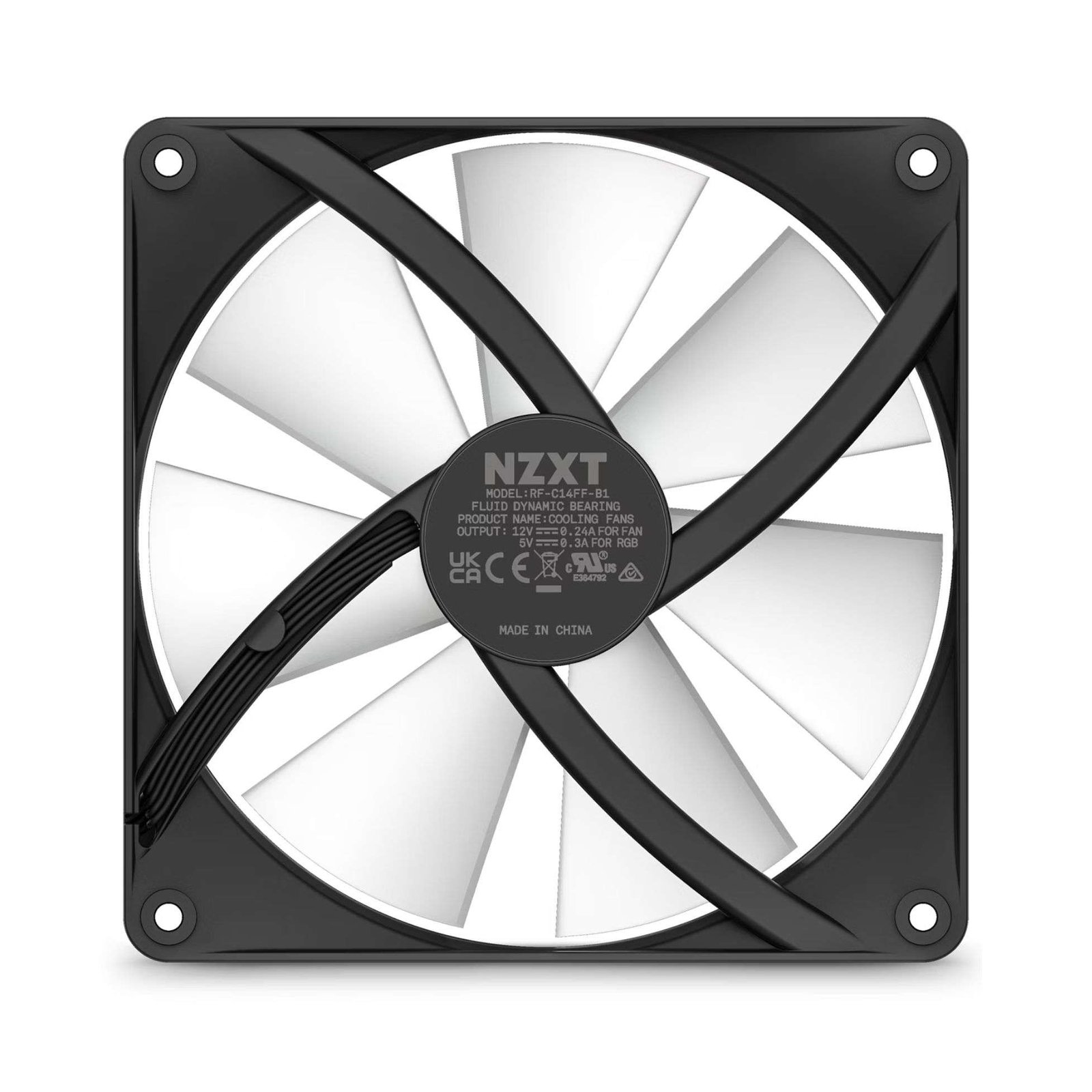NZXT F140 RGB Core 140mm Hub-Mounted RGB Fan - Black 4