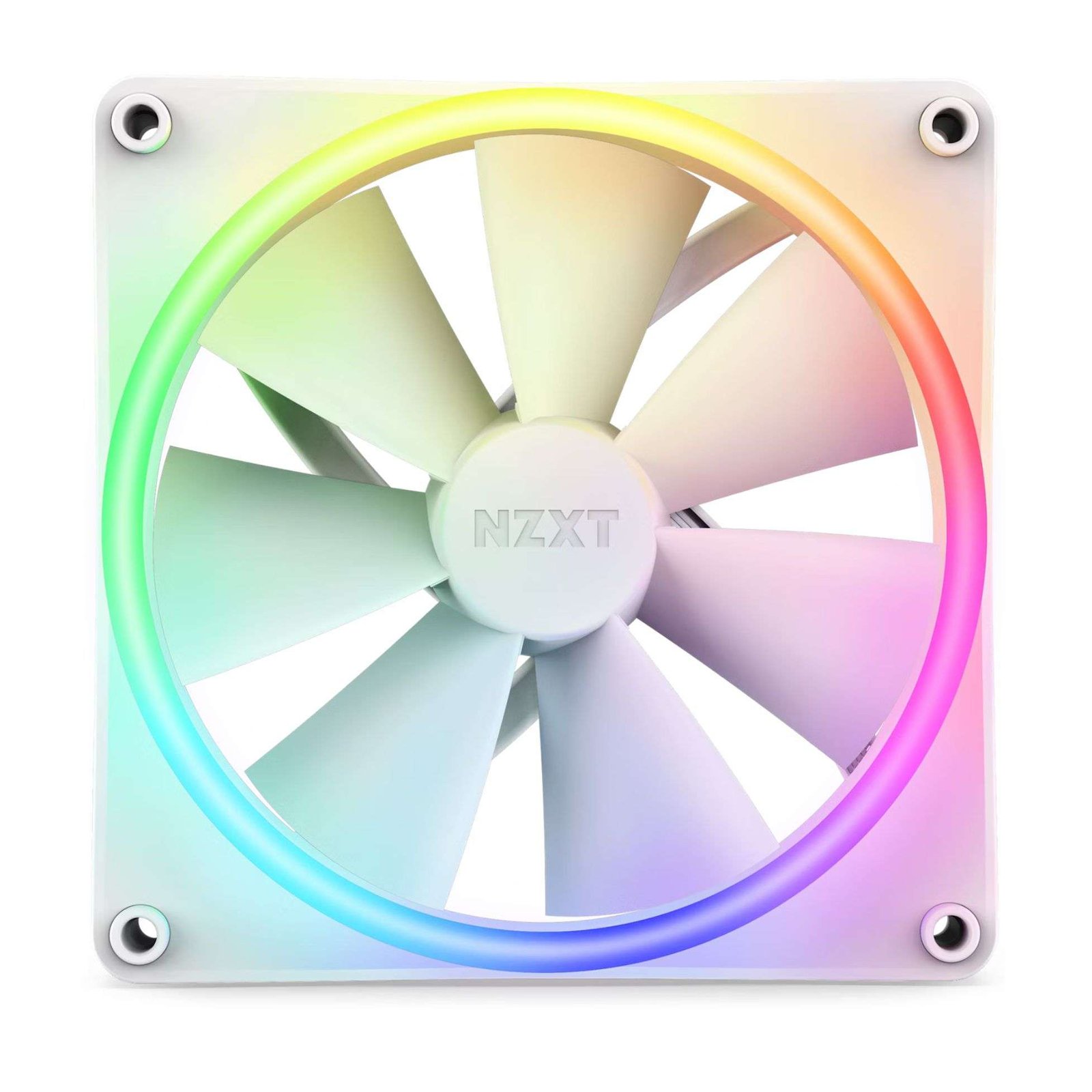 NZXT F140 RGB DUO 140mm Dual-Sided RGB Fan with RGB Controller - Single Pack, White 1