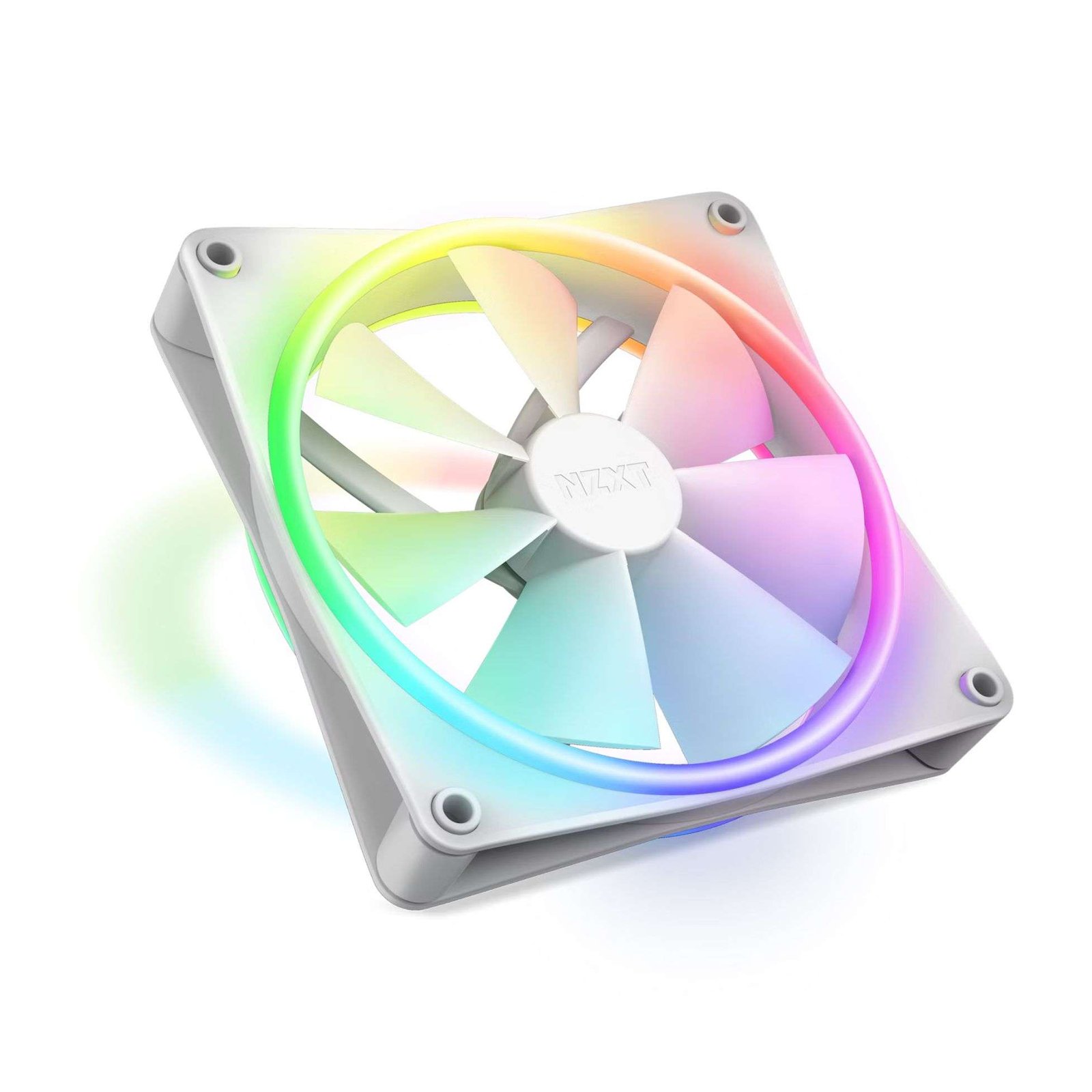 NZXT F140 RGB DUO 140mm Dual-Sided RGB Fan with RGB Controller - Single Pack, White 2
