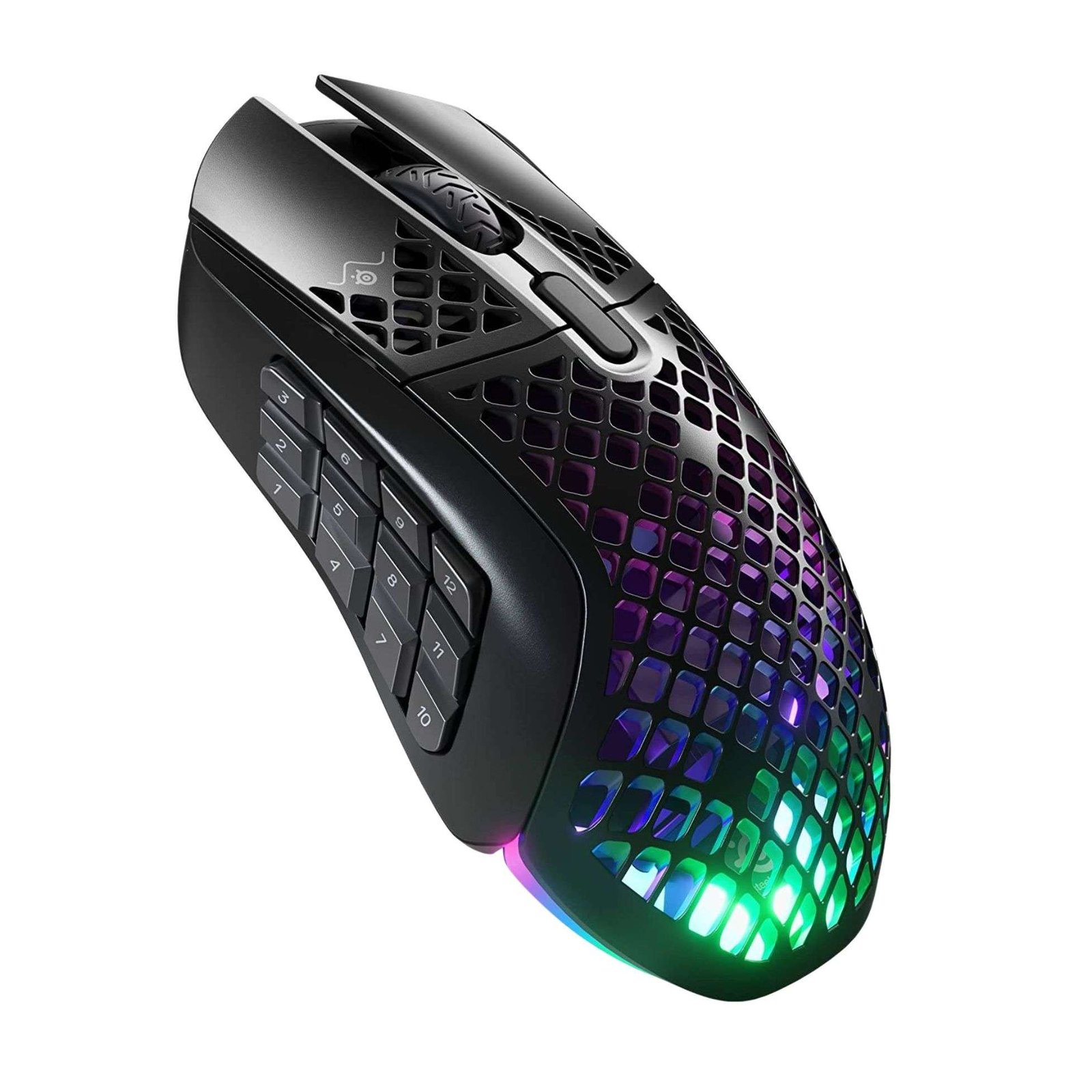 SteelSeries Aerox 9 Wireless Gaming Mouse – Ultra-Lightweight MMO Design, 18K DPI, 12 Side Buttons, 180-Hour Battery Life 3