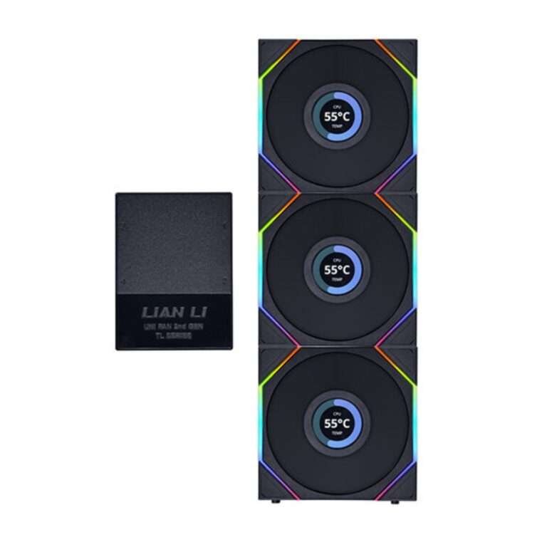 Lian Li UNI FAN TL 120 LCD Triple Pack – Black, High-Performance Case Fans with LCD Display 1
