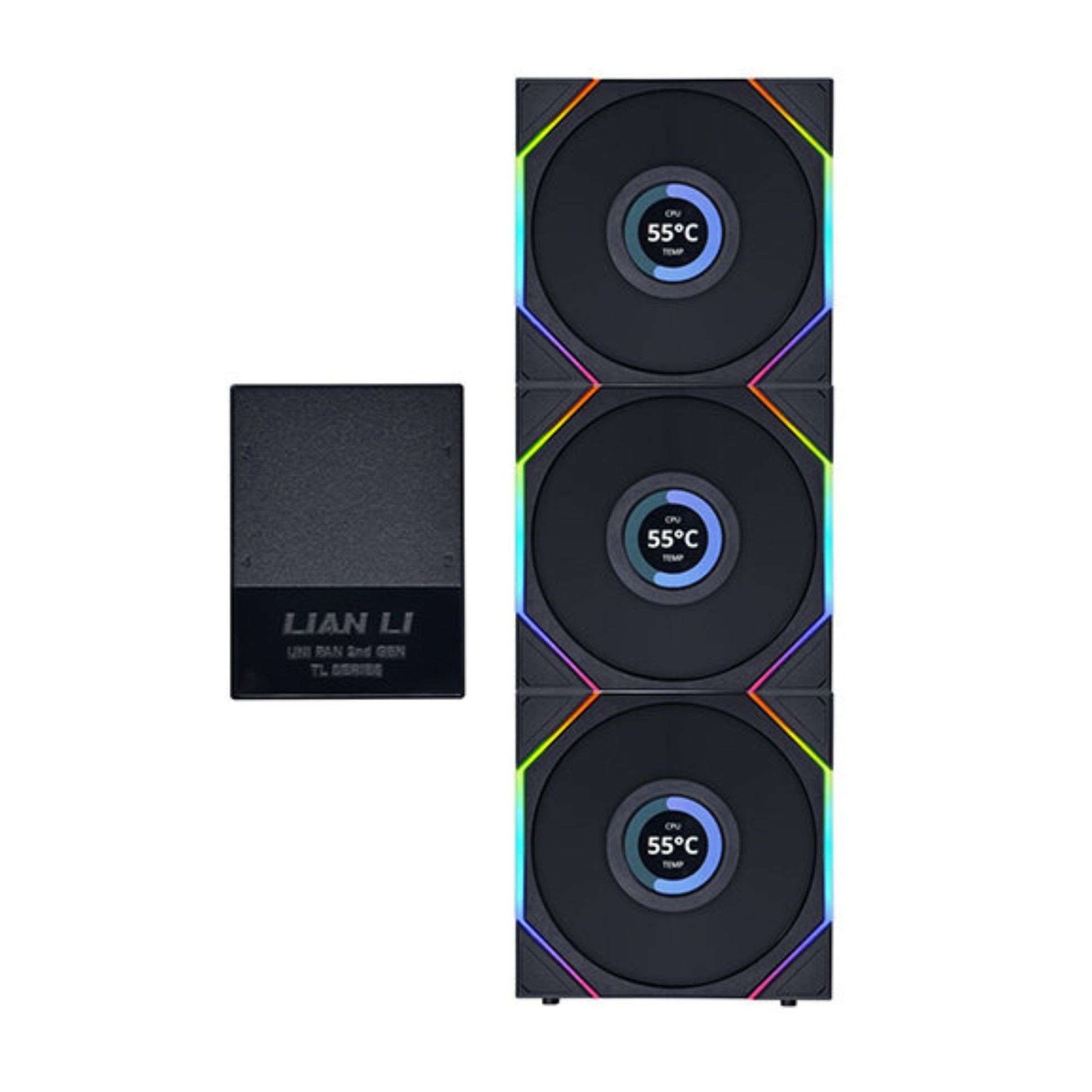 Lian Li UNI FAN TL 120 LCD Triple Pack – Black, High-Performance Case Fans with LCD Display 1