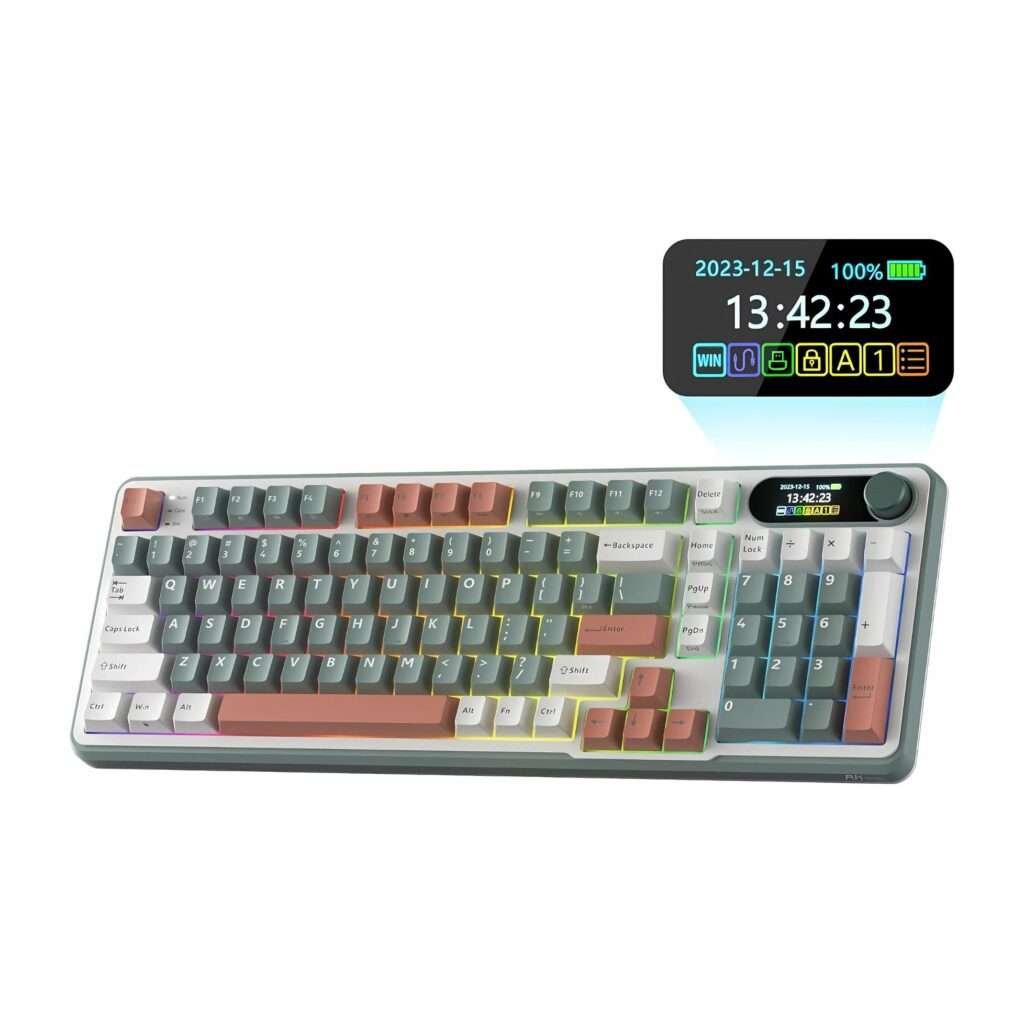 RK ROYAL KLUDGE S98 Mechanical Keyboard – 96% Wireless with Smart Display & Knob 1