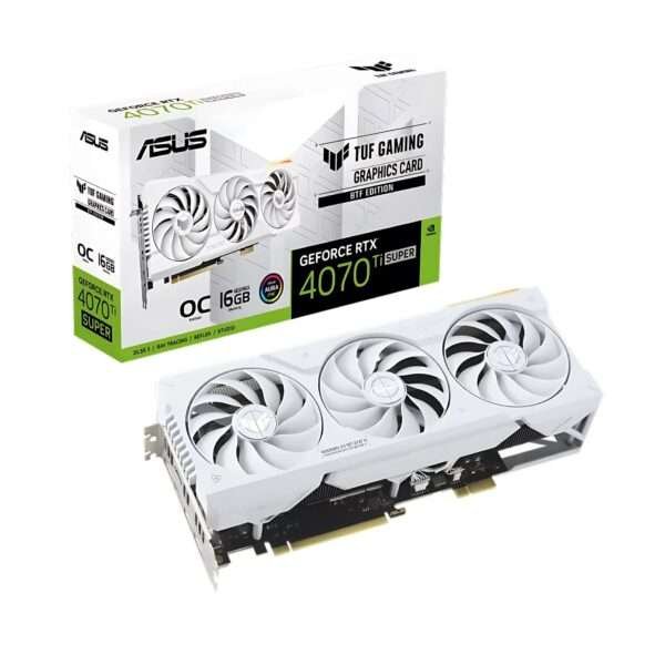 ASUS TUF Gaming GeForce RTX 4070 Ti SUPER BTF OC 16GB – High-Performance White Edition GPU 1