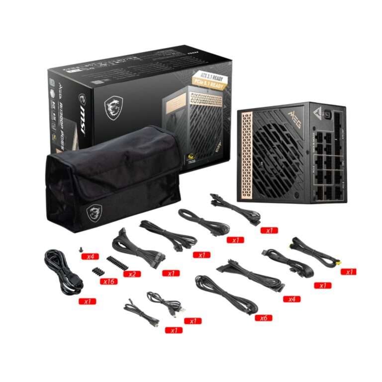 MSI MEG Ai1300P PCIe 5.0 – 1300W Platinum Fully Modular Power Supply 5