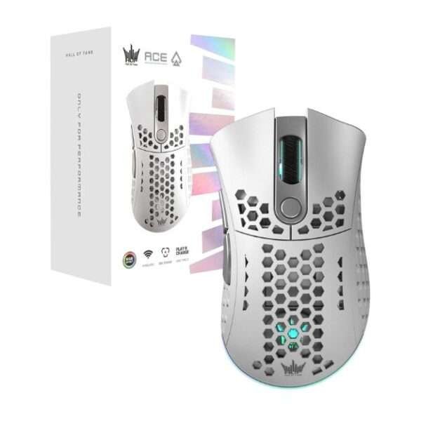 Galax HOF Ace M2 White Wireless Gaming Mouse – 38000 DPI, Nvidia Reflex, ARGB