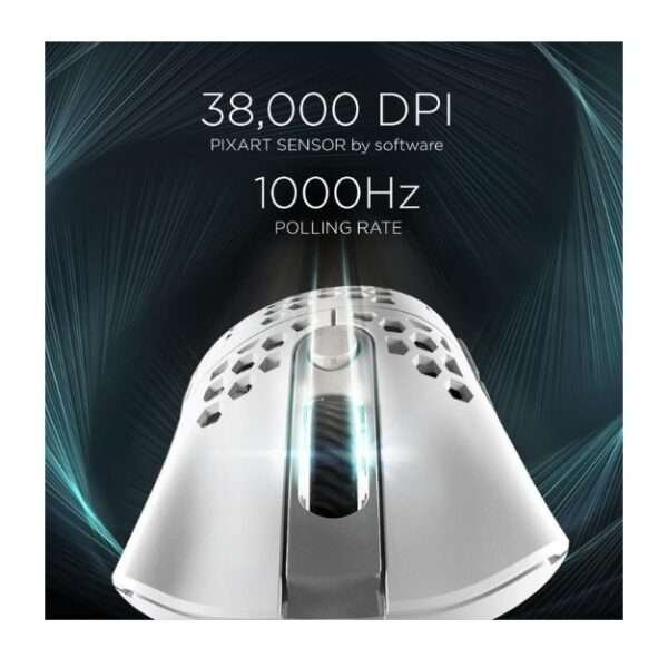 Galax HOF Ace M2 White Wireless Gaming Mouse – 38000 DPI, Nvidia Reflex, ARGB