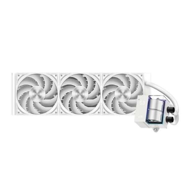 PCCOOLER CPS DS360 WH AIO Liquid CPU Cooler – 360mm Radiator with Mirror Pump Design