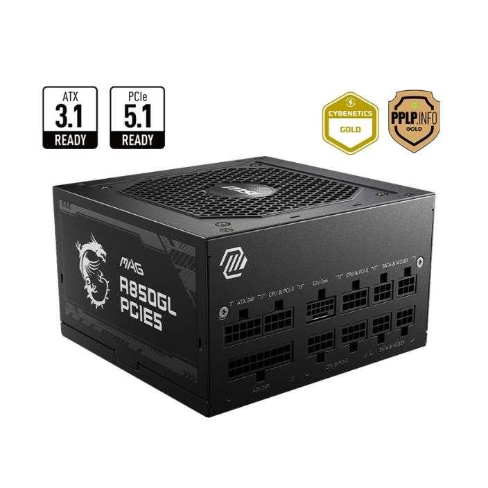 MSI MAG A850GL PCIE5 – 850W 80+ Gold Fully Modular ATX 3.0 Power Supply with PCIe 5.0 Support MSI MAG A850GL PCIE5 – 850W 80+ Gold Fully Modular ATX 3.0 Power Supply with PCIe 5.0 Support