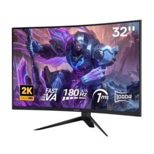 HROTHGAR GM32 32" 180Hz Curved QHD Gaming Monitor – 1000R, FreeSync/G-Sync, 1.76ms Response