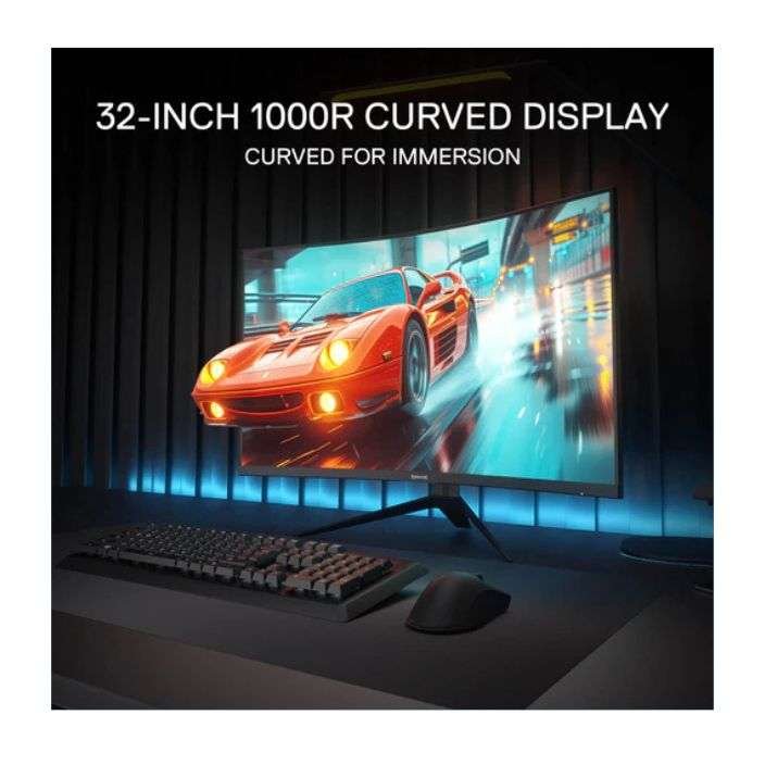 HROTHGAR GM32 32" 180Hz Curved QHD Gaming Monitor – 1000R, FreeSync/G-Sync, 1.76ms Response HROTHGAR GM32 32" 180Hz Curved QHD Gaming Monitor – 1000R, FreeSync/G-Sync, 1.76ms Response