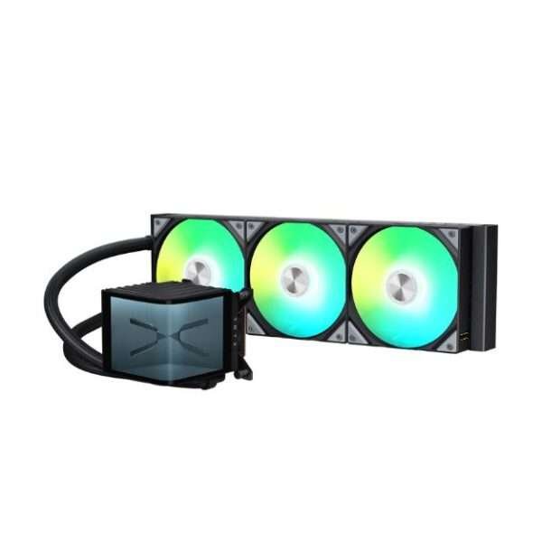 TRYX PANORAMA ARGB 360mm AIO CPU Liquid Cooler – Black | 6.5" 2K AMOLED Display, 60Hz, Asetek 8th Gen Pump, ARGB Fans, Intel/AMD Compatible