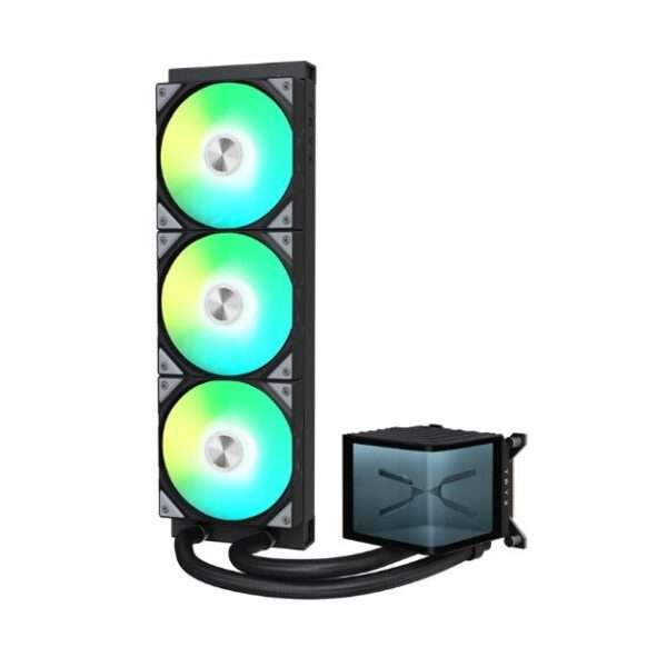 TRYX PANORAMA ARGB 360mm AIO CPU Liquid Cooler – Black | 6.5" 2K AMOLED Display, 60Hz, Asetek 8th Gen Pump, ARGB Fans, Intel/AMD Compatible