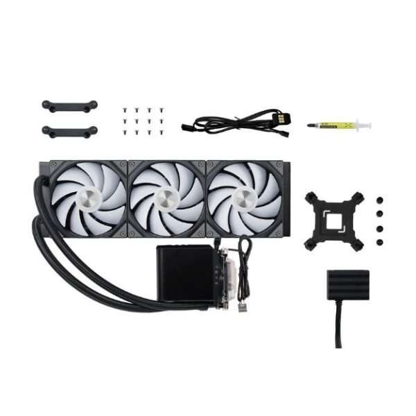TRYX PANORAMA ARGB 360mm AIO CPU Liquid Cooler – Black | 6.5" 2K AMOLED Display, 60Hz, Asetek 8th Gen Pump, ARGB Fans, Intel/AMD Compatible