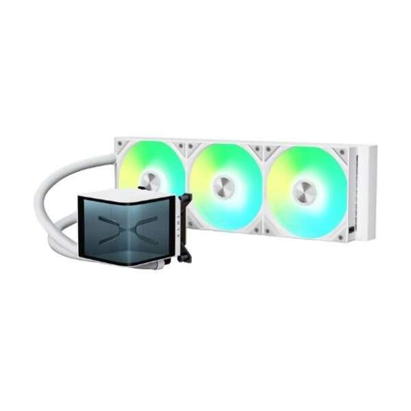 TRYX PANORAMA ARGB 360mm AIO CPU Liquid Cooler – White | 6.5” 2K AMOLED Display, 60Hz, Asetek 8th Gen Pump, ARGB Fans, Intel/AMD Compatible