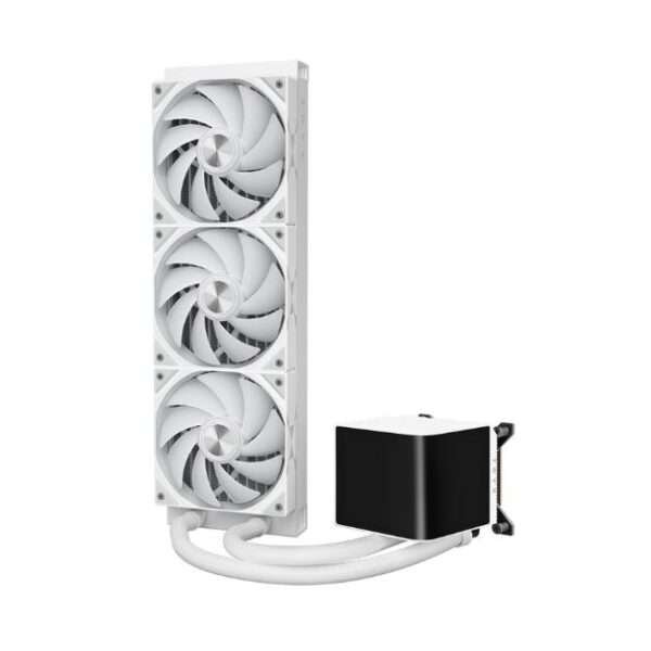 TRYX PANORAMA ARGB 360mm AIO CPU Liquid Cooler – White | 6.5” 2K AMOLED Display, 60Hz, Asetek 8th Gen Pump, ARGB Fans, Intel/AMD Compatible