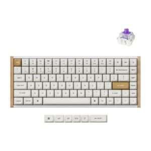Keychron K2 HE Rapid Trigger Wireless Custom Mechanical Keyboard (75% Layout, Hall‑Effect MagSwitch, QMK/Bluetooth/2.4 GHz, Aluminum + Maple/Rosewood Siding)
