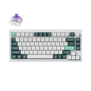 Keychron Q1 HE QMK Wireless Custom Keyboard – 75% Layout, Magnetic Hall-Effect Switches, Tri‑Mode Wireless (2.4 GHzBluetoothWired), Shell White, Includes Knob
