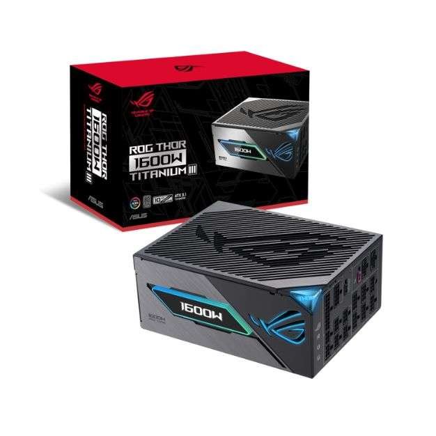 ASUS ROG Thor 1600 W Titanium III – 80 Plus Titanium, ATX 3.1 Modular Gaming Power Supply ASUS ROG Thor 1600 W Titanium III – 80 Plus Titanium, ATX 3.1 Modular Gaming Power Supply