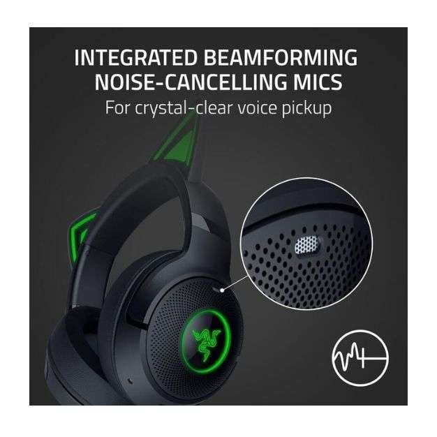 Razer Kraken Kitty V2 BT – Wireless Bluetooth RGB Headset with Chroma Kitty Ears – Black Razer Kraken Kitty V2 BT – Wireless Bluetooth RGB Headset with Chroma Kitty Ears – Black