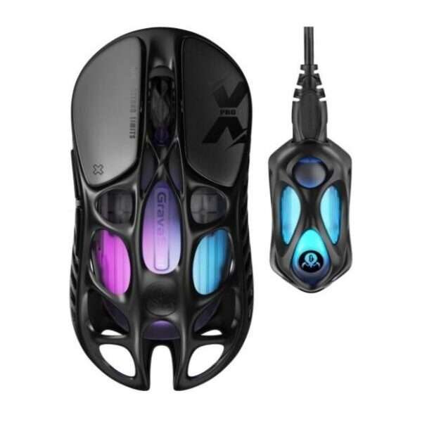 GravaStar Mercury X Pro Wireless Gaming Mouse – 8000Hz, 32,000 DPI, Magnesium Alloy Frame – Black