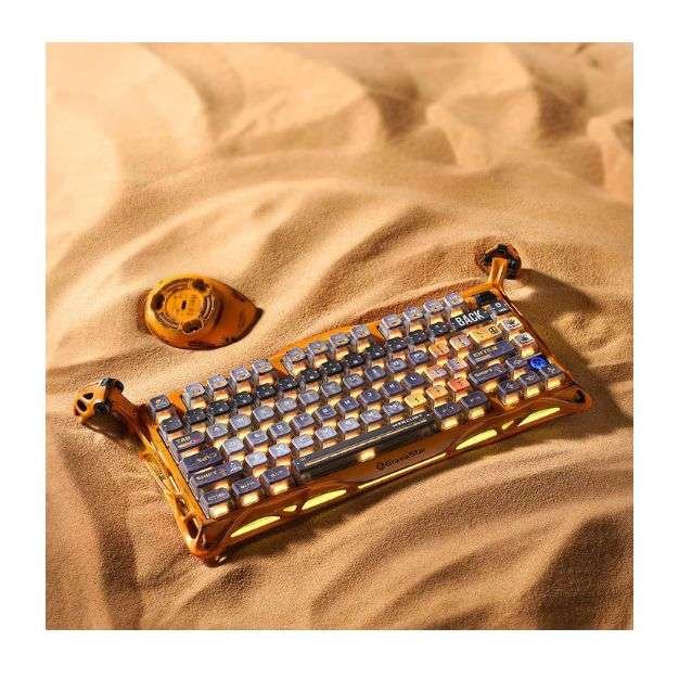 GravaStar Mercury K1 Pro Wireless Mechanical Gaming Keyboard – 75% Layout, Battle-Worn Yellow