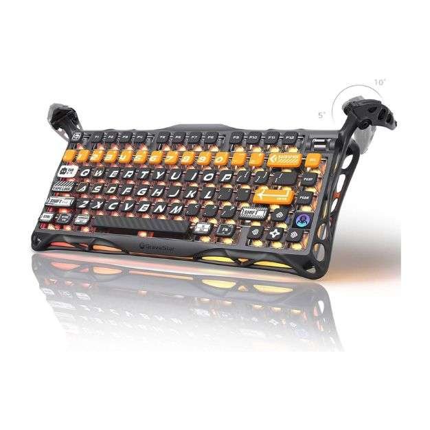 GravaStar Mercury K1 Pro Wireless Mechanical Gaming Keyboard – 75% Layout, Battle-Worn Orange GravaStar Mercury K1 Pro Wireless Mechanical Gaming Keyboard – 75% Layout, Battle-Worn Orange