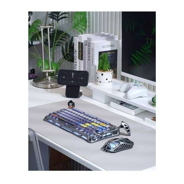 GravaStar Mercury K1 Pro Wireless Mechanical Gaming Keyboard – 75% Layout, Battle-Worn Interstellar Silver GravaStar Mercury K1 Pro Wireless Mechanical Gaming Keyboard – 75% Layout, Battle-Worn Interstellar Silver